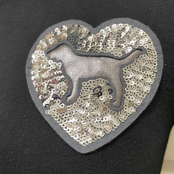 NWT Victorias Secret Love Pink Hoodie Faux Fur Lined Y2K Sequin Bling 2011 XS - Picture 6 of 14